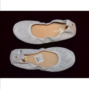Yosi Samra Stella white snake leather ballet